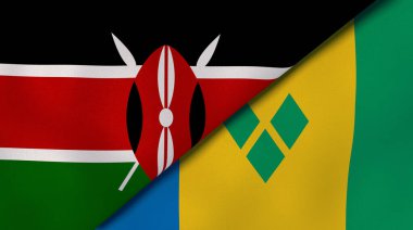 Kenya, Saint Vincent ve Grenadines 'in iki eyaleti. Kaliteli bir iş geçmişi. 3d illüstrasyon