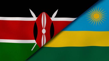 Kenya ve Ruanda 'nın iki eyaleti. Kaliteli bir iş geçmişi. 3d illüstrasyon