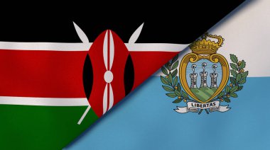 Kenya ve San Marino 'nun iki eyaleti. Kaliteli bir iş geçmişi. 3d illüstrasyon