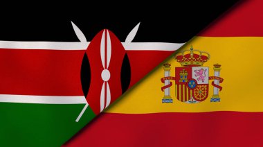 Kenya ve İspanya 'nın iki eyaleti. Kaliteli bir iş geçmişi. 3d illüstrasyon