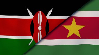 Kenya ve Surinam 'ın iki eyaleti. Kaliteli bir iş geçmişi. 3d illüstrasyon