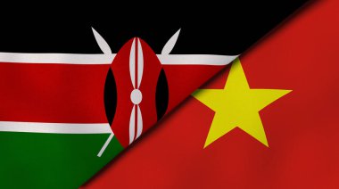 Kenya ve Vietnam 'ın iki eyaleti. Kaliteli bir iş geçmişi. 3d illüstrasyon