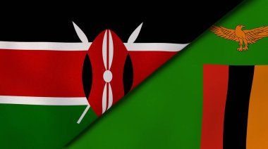 Kenya ve Zambiya 'nın iki eyaleti. Kaliteli bir iş geçmişi. 3d illüstrasyon