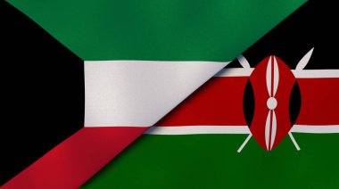 Kuveyt ve Kenya 'nın iki eyaleti. Kaliteli bir iş geçmişi. 3d illüstrasyon