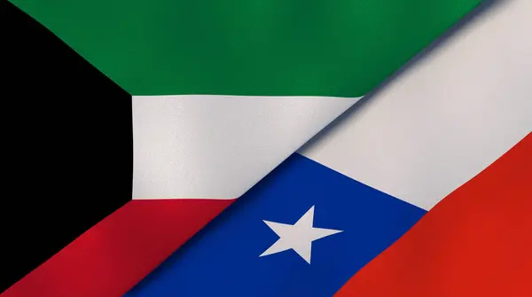 Kuveyt Şili Bayrağı Kaliteli Bir Geçmişi Illüstrasyon — Stok fotoğraf