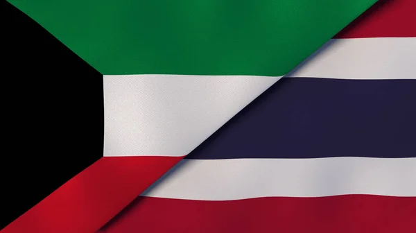 Kuveyt Tayland Bayrağı Kaliteli Bir Geçmişi Illüstrasyon — Stok fotoğraf