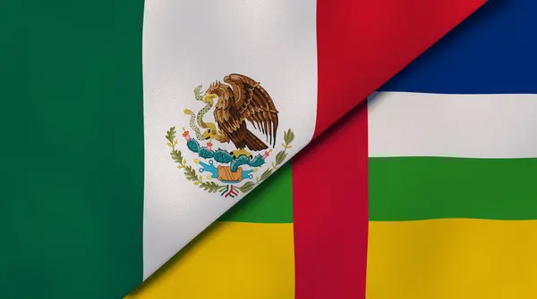 Two States Flags Mexico Central African Republic High Quality Business — Stock Photo, Image