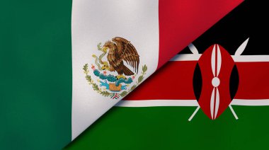 Meksika ve Kenya 'nın iki eyaleti. Kaliteli bir iş geçmişi. 3d illüstrasyon