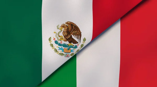 メキシコとイタリアの2つの州旗 高品質のビジネス背景 3Dイラスト — ストック写真