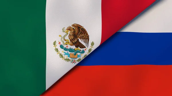 Two States Flags Mexico Russia High Quality Business Background Illustration — Stock Photo, Image