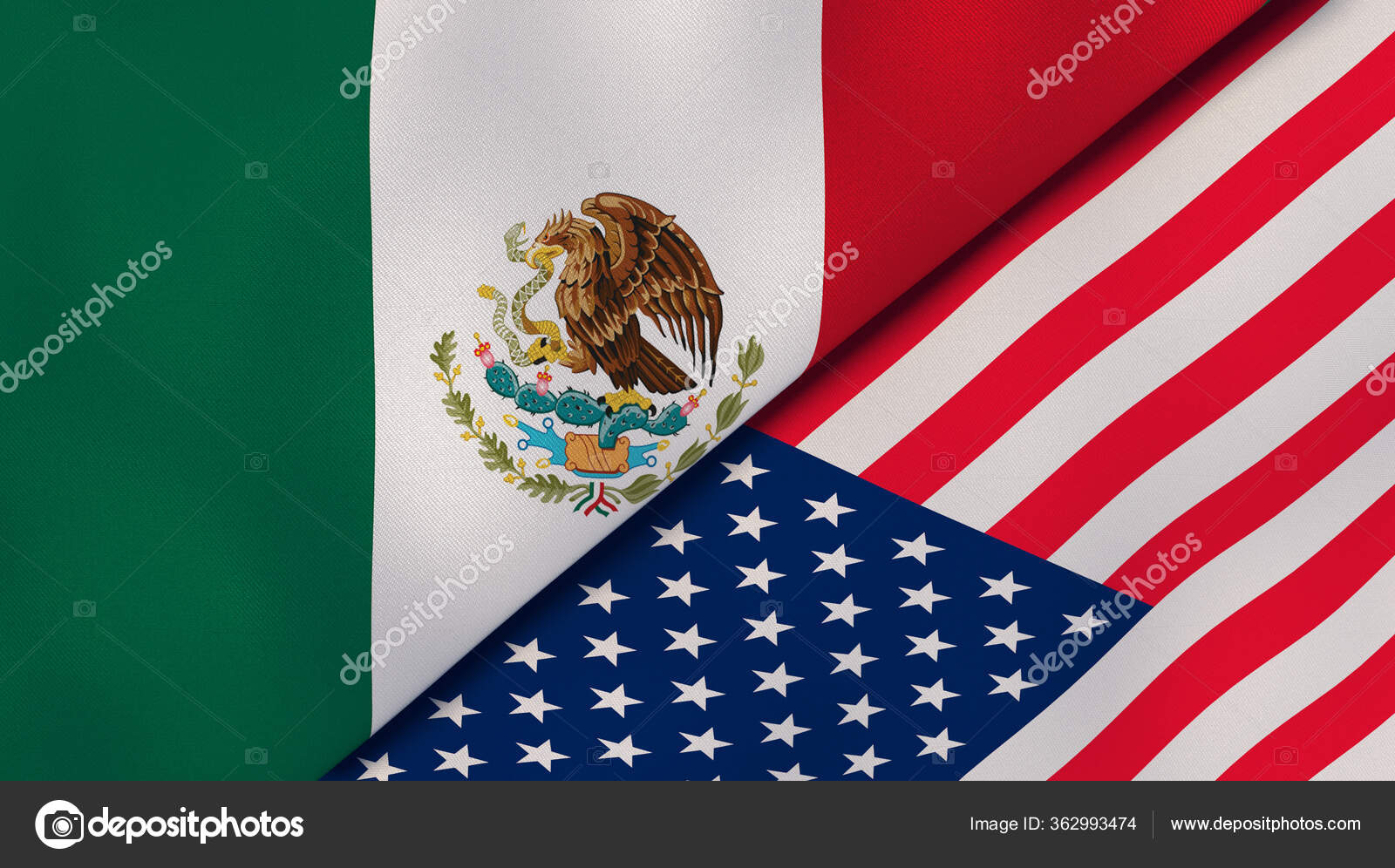 Dos Banderas Estados Unidos México Experiencia Empresarial Alta Calidad