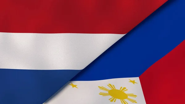 Dva Státy Vlajky Nizozemska Filipín Vysoce Kvalitní Obchodní Zázemí Ilustrace — Stock fotografie