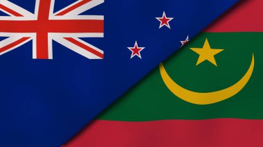 Yeni Zelanda ve Moritanya 'nın iki eyaleti. Kaliteli bir iş geçmişi. 3d illüstrasyon