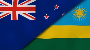 Yeni Zelanda ve Ruanda 'nın iki eyaleti. Kaliteli bir iş geçmişi. 3d illüstrasyon