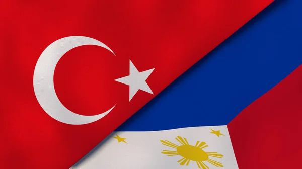 Dois Estados Bandeiras Turquia Filipinas Fundo Negócios Alta Qualidade Ilustração — Fotografia de Stock
