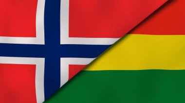 Norveç ve Bolivya 'nın iki eyaleti. Kaliteli bir iş geçmişi. 3d illüstrasyon