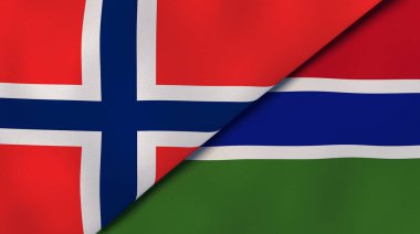 Norveç ve Gambiya 'nın iki eyaleti. Kaliteli bir iş geçmişi. 3d illüstrasyon