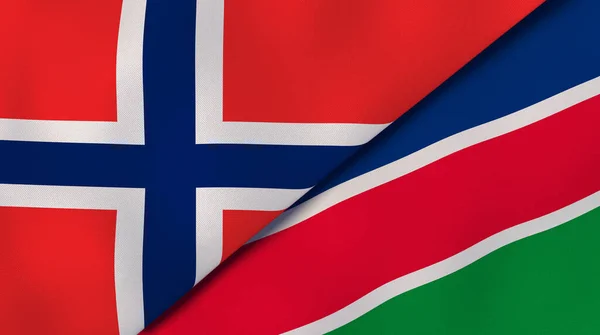Dos Estados Banderas Noruega Namibia Fondo Negocio Alta Calidad Ilustración —  Fotos de Stock