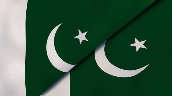 Dois Estados Bandeiras Paquistão Paquistão Fundo Negócios Alta Qualidade Ilustração — Fotografia de Stock