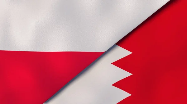 Deux États Drapeaux Pologne Bahreïn Une Expérience Professionnelle Haute Qualité — Photo