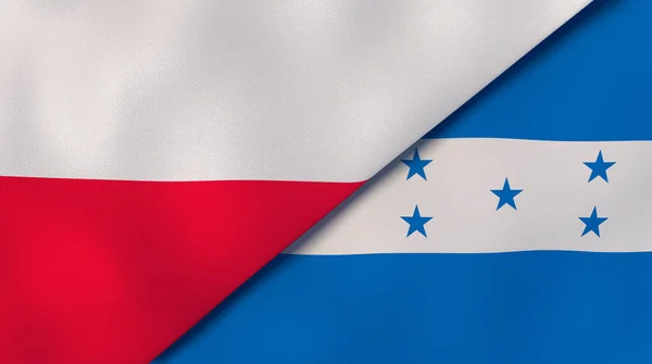 Dos Estados Banderas Polonia Honduras Fondo Negocio Alta Calidad Ilustración —  Fotos de Stock