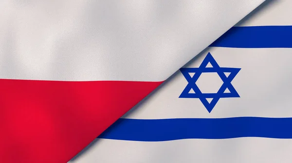 Dos Estados Banderas Polonia Israel Fondo Negocio Alta Calidad Ilustración —  Fotos de Stock