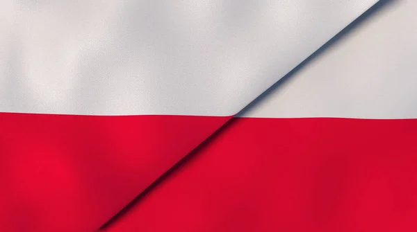 Dwa Państwa Bandery Polski Polski Wysokiej Jakości Doświadczenie Biznesowe Ilustracja — Zdjęcie stockowe