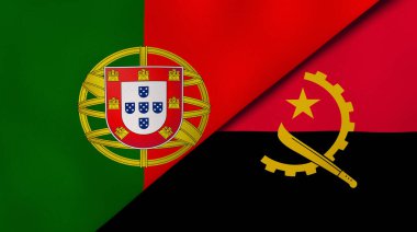 Portekiz ve Angola 'nın iki eyaleti. Kaliteli bir iş geçmişi. 3d illüstrasyon