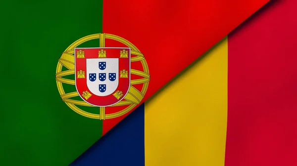 Dos Estados Banderas Portugal Chad Fondo Negocio Alta Calidad Ilustración — Foto de Stock