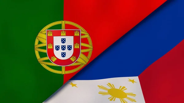 Dos Estados Banderas Portugal Filipinas Fondo Negocio Alta Calidad Ilustración — Foto de Stock