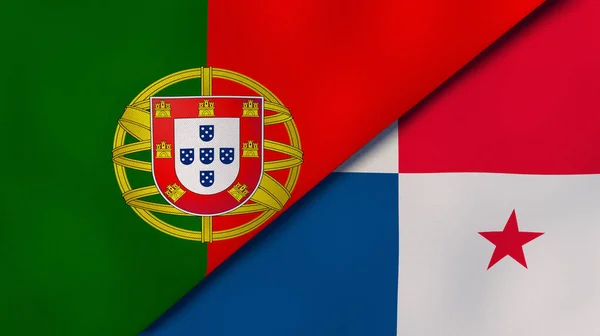 Portugals Panamas Flagg Forretningsbakgrunn Høy Kvalitet Illustrasjon – stockfoto