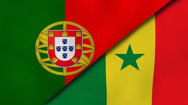 Dos Estados Banderas Portugal Senegal Fondo Negocio Alta Calidad Ilustración — Foto de Stock