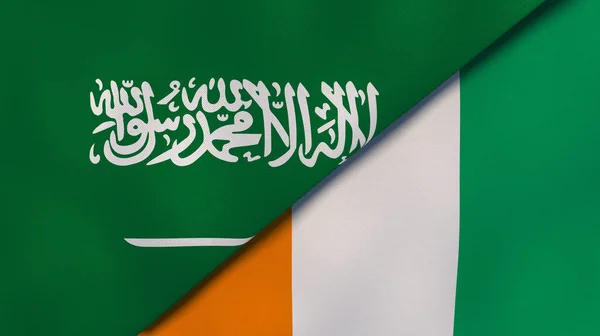 Drapeaux Arabie Saoudite Côte Ivoire Une Expérience Professionnelle Haute Qualité — Photo