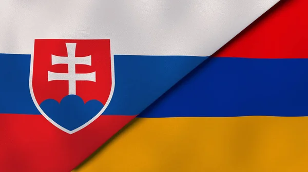 Державні Прапори Словаччини Вірменії Високоякісне Ділове Минуле Ілюстрація — стокове фото
