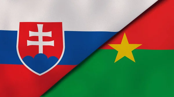 Dos Estados Banderas Eslovaquia Burkina Faso Fondo Negocio Alta Calidad —  Fotos de Stock