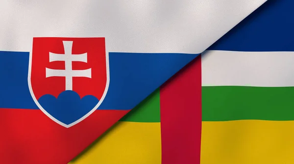 Two States Flags Slovakia Central African Republic High Quality Business — Stock Photo, Image