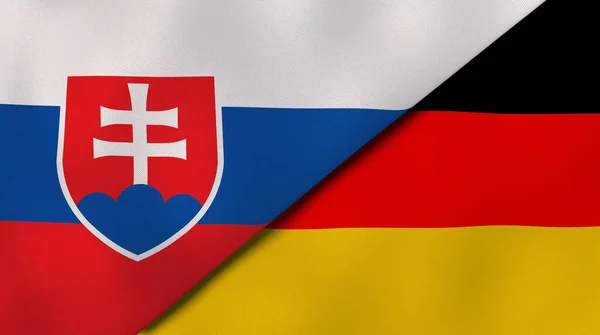 Державні Прапори Словаччини Німеччини Високоякісне Ділове Минуле Ілюстрація — стокове фото