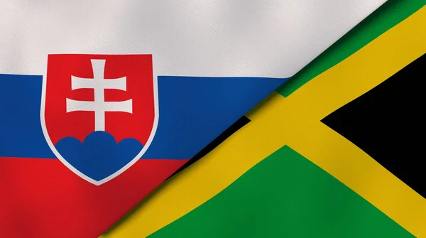 Державні Прапори Словаччини Ямайки Високоякісне Ділове Минуле Ілюстрація — стокове фото