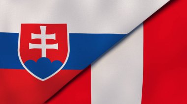 Slovakya ve Peru 'nun iki bayrağı. Kaliteli bir iş geçmişi. 3d illüstrasyon
