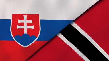 Slovakya, Trinidad ve Tobago 'nun iki bayrağı. Kaliteli bir iş geçmişi. 3d illüstrasyon