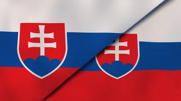 Dos Estados Banderas Eslovaquia Eslovaquia Fondo Negocio Alta Calidad Ilustración —  Fotos de Stock