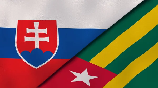 Dos Estados Banderas Eslovaquia Togo Fondo Negocio Alta Calidad Ilustración —  Fotos de Stock