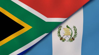 Güney Afrika ve Guatemala 'nın iki bayrağı. Kaliteli bir iş geçmişi. 3d illüstrasyon