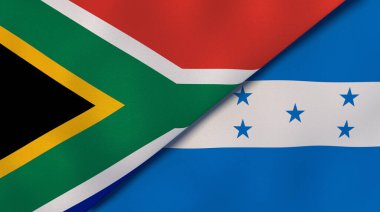 Güney Afrika ve Honduras 'ın iki bayrağı. Kaliteli bir iş geçmişi. 3d illüstrasyon