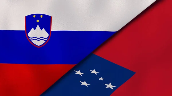 Флаги Двух Штатов Словении Самоа Высококачественный Бизнес Фон Иллюстрация — стоковое фото