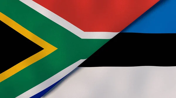 Två Flaggstater Sydafrika Och Estland Hög Kvalitet Affärsbakgrund Illustration — Stockfoto