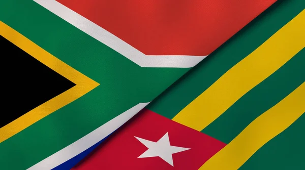 Two States Flags South Africa Togo High Quality Business Background — Stock Photo, Image