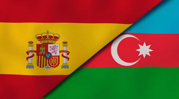 Dos Estados Banderas España Azerbaiyán Fondo Negocio Alta Calidad Ilustración — Foto de Stock