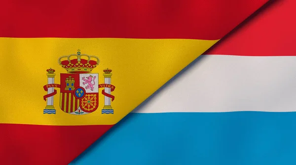 Dos Estados Banderas España Luxemburgo Fondo Negocio Alta Calidad Ilustración — Foto de Stock