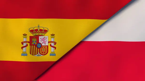 Dos Estados Banderas España Polonia Fondo Negocio Alta Calidad Ilustración — Foto de Stock